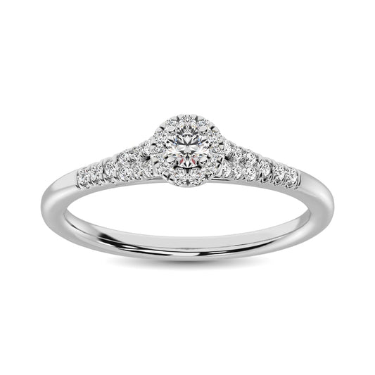 10K White Gold 1/4 Ct.tw Diamond Engagement Ring