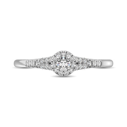 10K White Gold 1/4 Ct.tw Diamond Engagement Ring