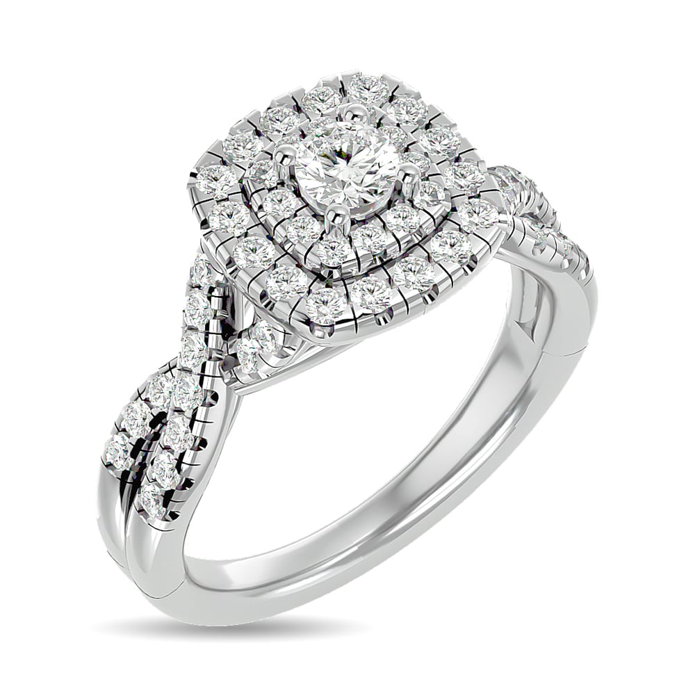 Diamond 1 Ct.tw Round-cut Engagement Ring in 14K White Gold