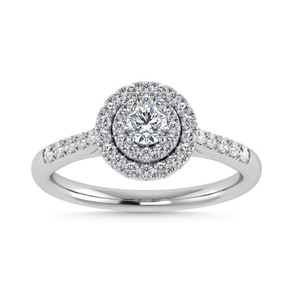 Diamond 1/2 Ct.Tw. Halo Engagement Ring in 10K White Gold
