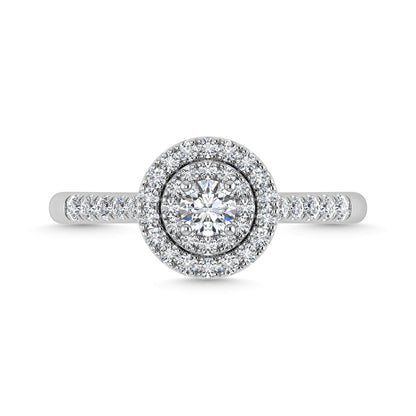 Diamond 1/2 Ct.Tw. Halo Engagement Ring in 10K White Gold