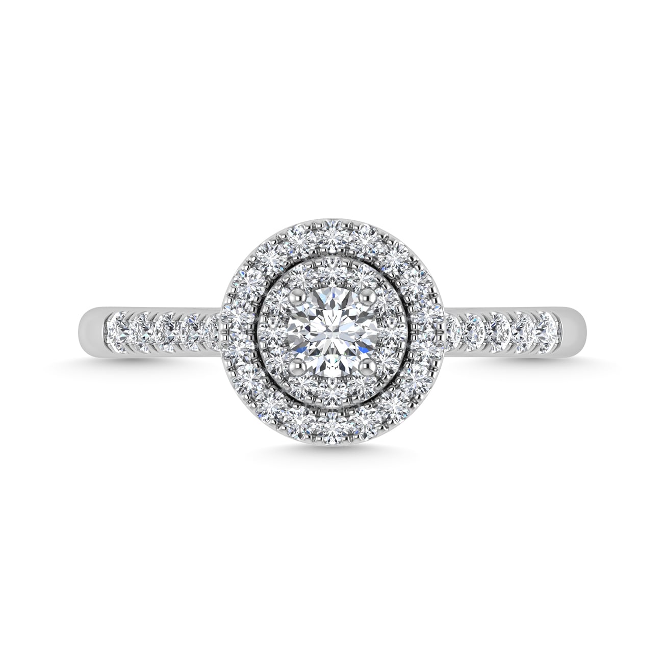 Diamond 1/2 Ct.Tw. Halo Engagement Ring in 10K White Gold