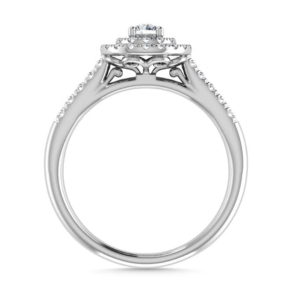 Diamond 1/2 Ct.Tw. Halo Engagement Ring in 10K White Gold