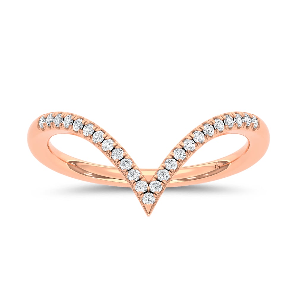 Diamond 1/8 Ct.Tw. Chevron Band in 10K Rose Gold