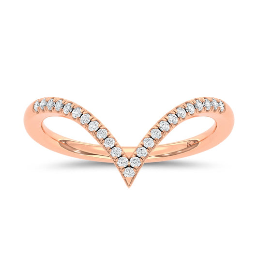 Diamond 1/8 Ct.Tw. Chevron Band in 10K Rose Gold