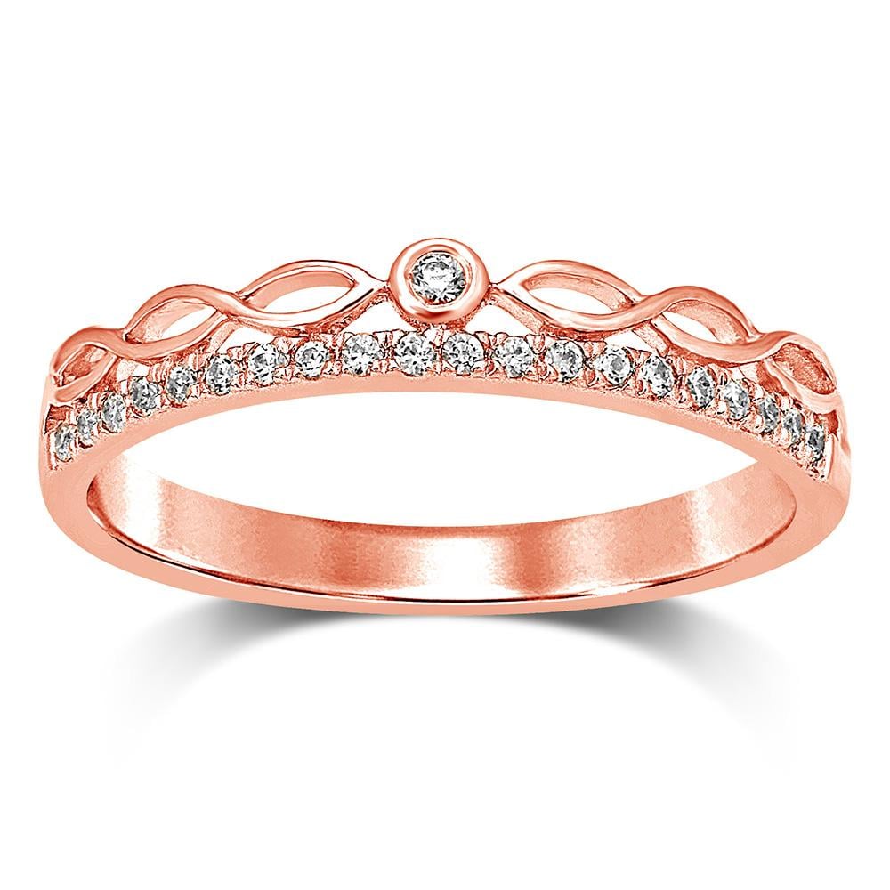 10k Rose Gold 1/10 Ct.Tw. Diamond Stackable Band