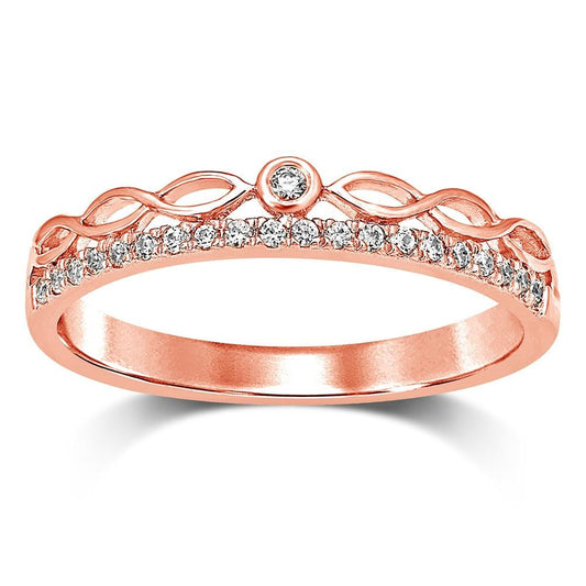 10k Rose Gold 1/10 Ct.Tw. Diamond Stackable Band