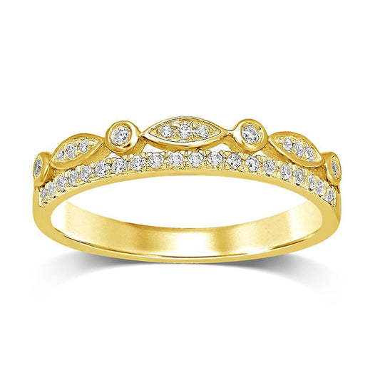 10k Yellow Gold 1/6 Ct.Tw. Diamond Stackable Band