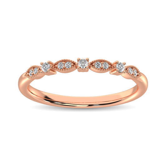 14K Rose Gold 1/10 Ct.Tw. Diamond Stackable Band