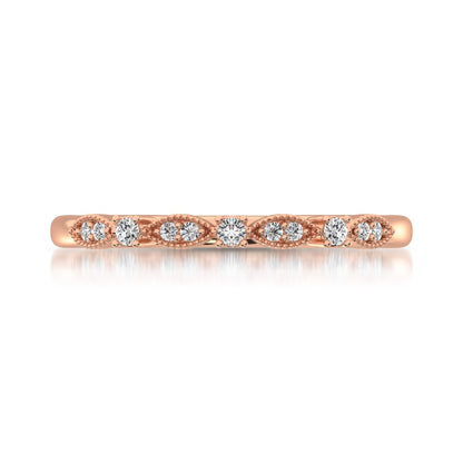 14K Rose Gold 1/10 Ct.Tw. Diamond Stackable Band