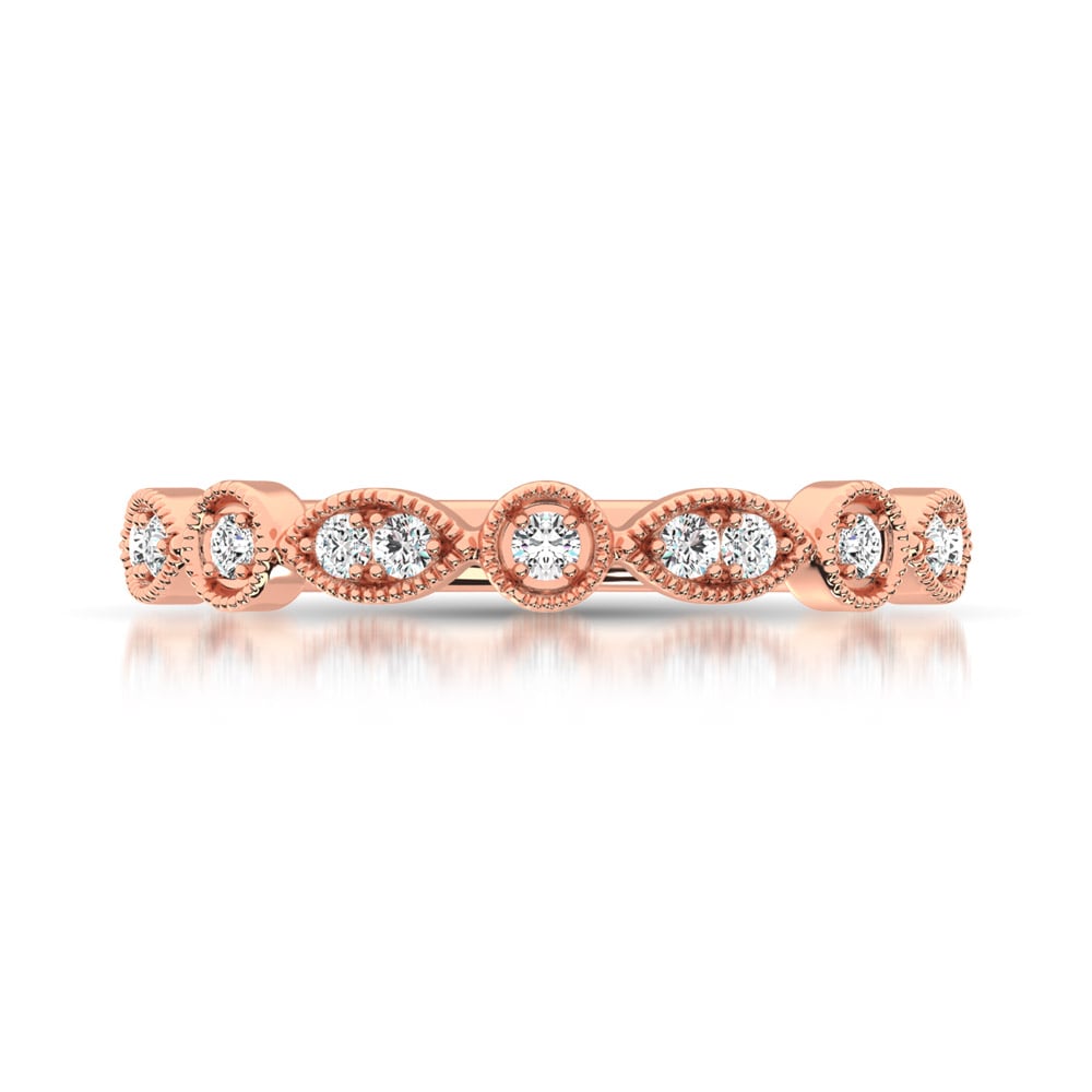 14K Rose Gold 1/8 Ct.Tw. Diamond Stackable Band