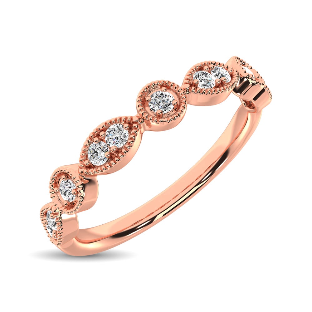 14K Rose Gold 1/8 Ct.Tw. Diamond Stackable Band