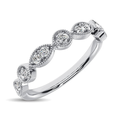 14K White Gold 1/8 Ct.Tw. Diamond Stackable Band