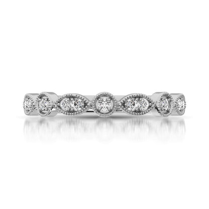 14K White Gold 1/8 Ct.Tw. Diamond Stackable Band