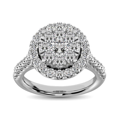 14K White Gold 1/2 Ct.tw Invisible Diamond Fashion Ring