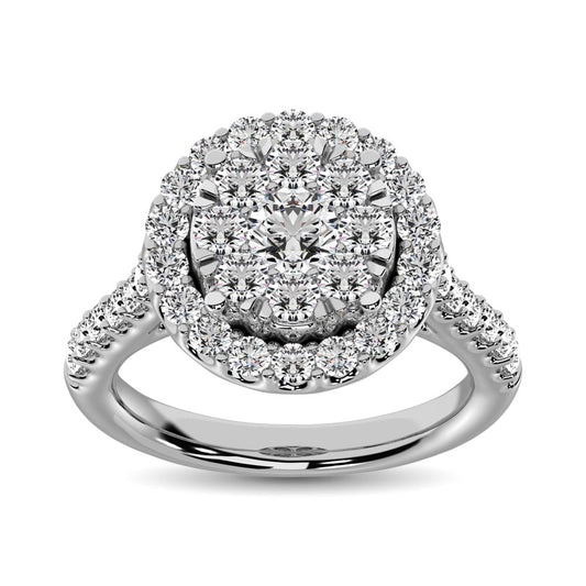 14K White Gold 1/2 Ct.tw Invisible Diamond Fashion Ring