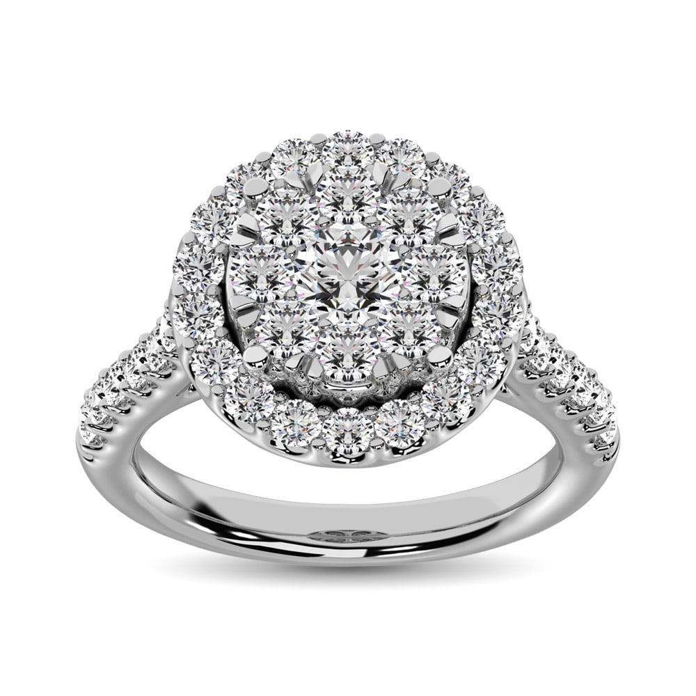 14K White Gold 1/2 Ct.tw Invisible Diamond Fashion Ring