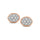 14K Rose Gold 1/5 Ct.tw Diamond Oval Shape Flower Stud Earrings