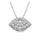 14K White Gold 1/6 Ct.tw Diamond Marquise Shape Flower Pendant