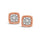 14K Rose Gold 1/5 Ct.tw Diamond Square Flower Stud Earrings