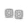 14K White Gold 1/5 Ct.tw Diamond Square Flower Stud Earrings