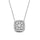 14K White Gold 1/6 Ct.tw Diamond Square Flower Pendant