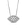 14K White Gold 1/6 Ct.tw Diamond Marquise Flower Pendant