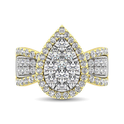 Diamond 1 Ct.Tw. Pear Shape Two Tone Engagement Ring