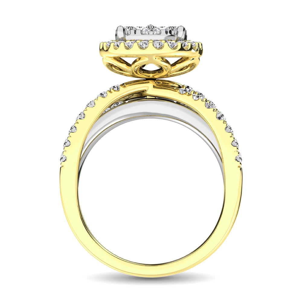 Diamond 1 Ct.Tw. Pear Shape Two Tone Engagement Ring