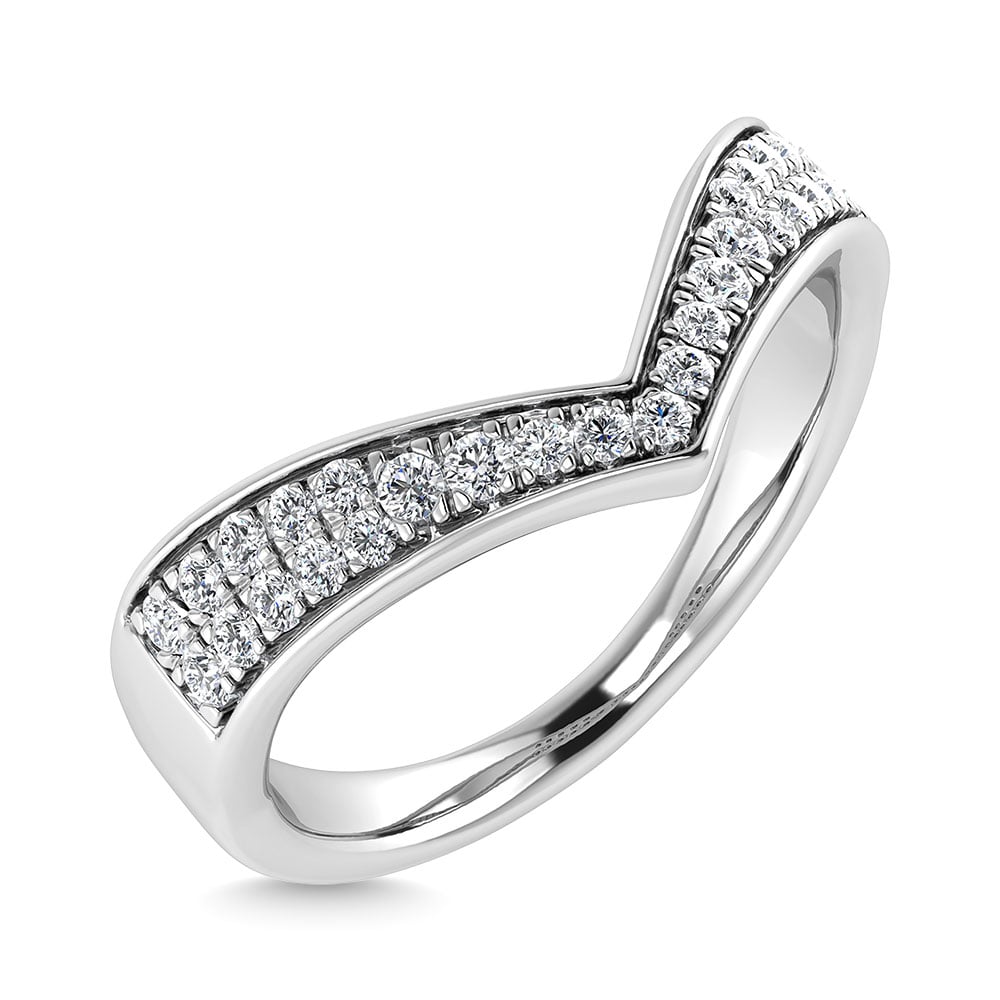 Diamond 1/6 Ct.Tw. Chevron Band in 14K White Gold
