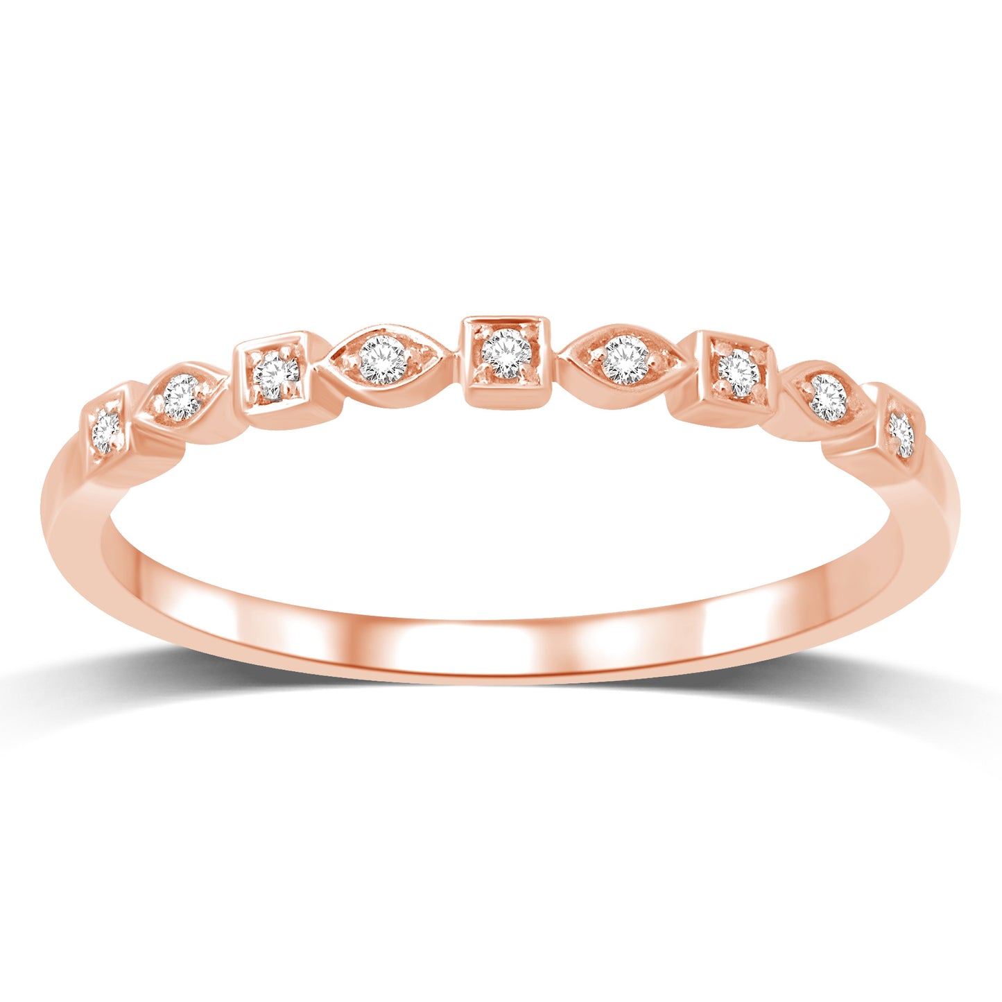 14K Rose Gold 1/20 Ct.tw Diamond Wedding Band