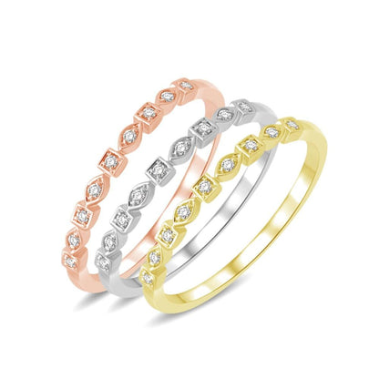 14K Rose Gold 1/20 Ct.tw Diamond Wedding Band