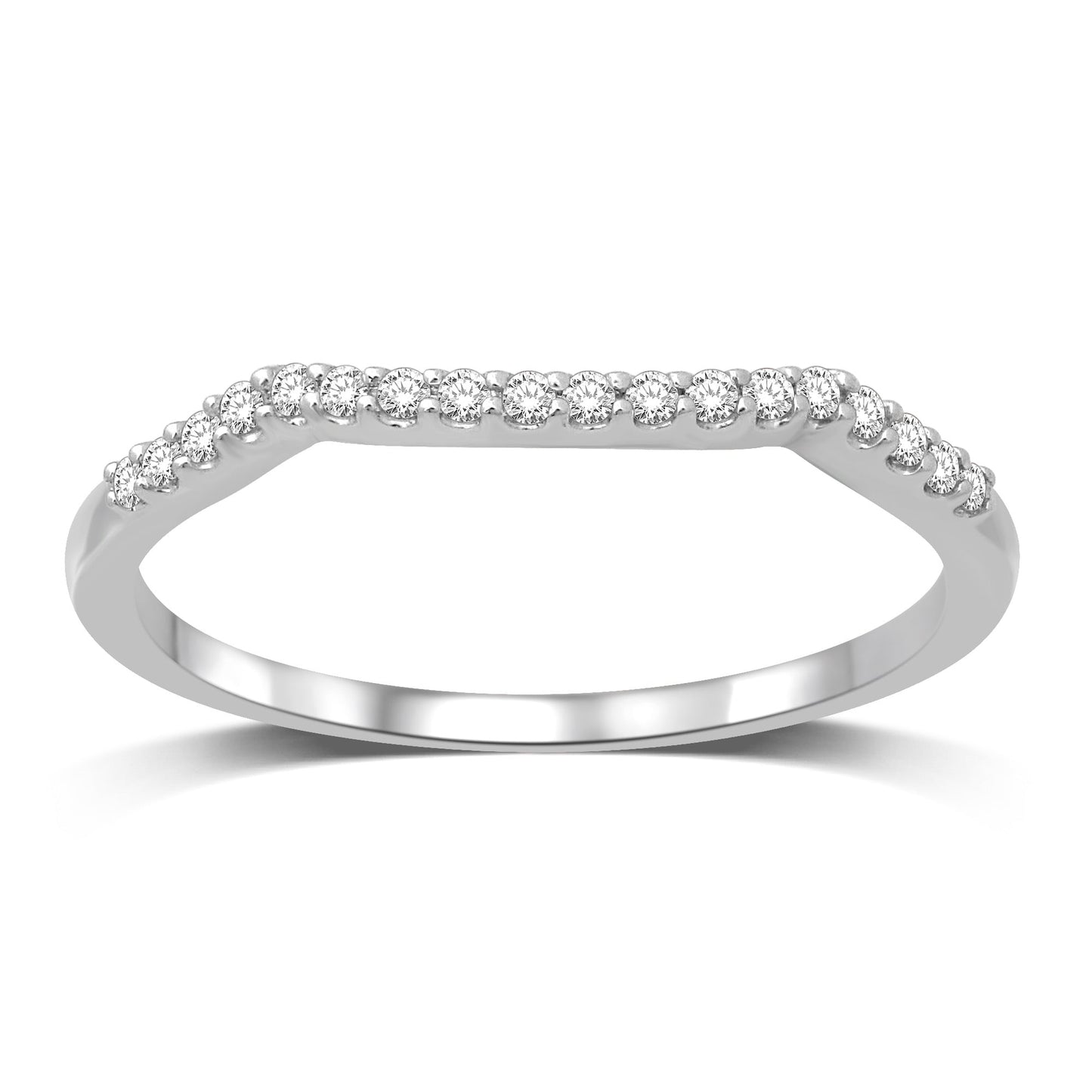Diamond 1/10 Ct.Tw. Ladies Wedding Band in 10K White Gold