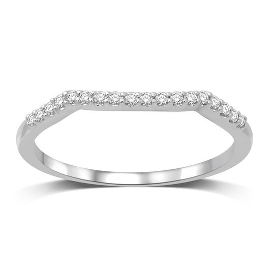 Diamond 1/10 Ct.Tw. Ladies Wedding Band in 10K White Gold