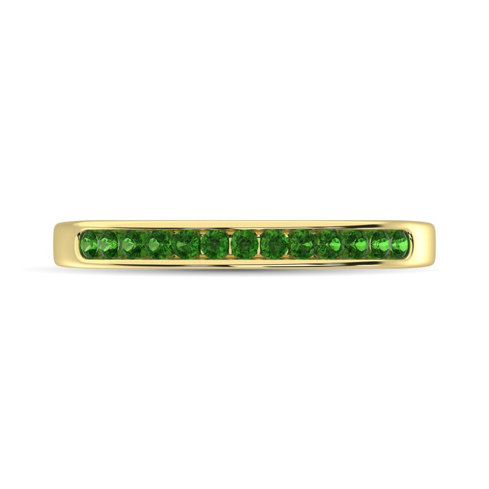 14K Yellow Gold 1/5 Ct.tw Tsavorite Machine Band