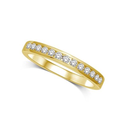 14K Yellow Gold 1/5 Ct.tw Diamond Channel Set Machine Band