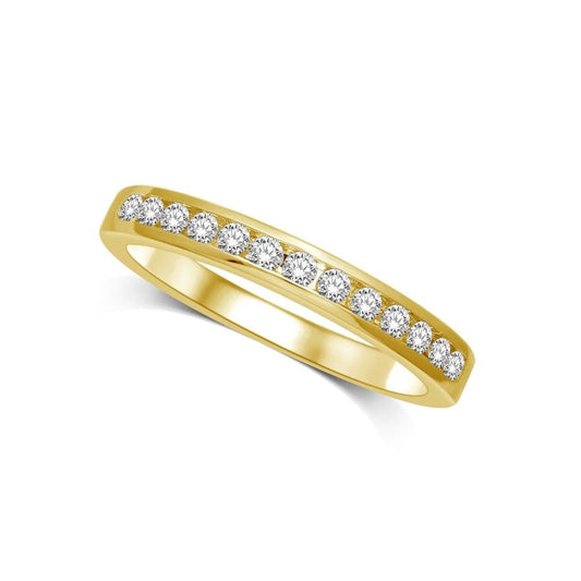 14K Yellow Gold 1/5 Ct.tw Diamond Channel Set Machine Band