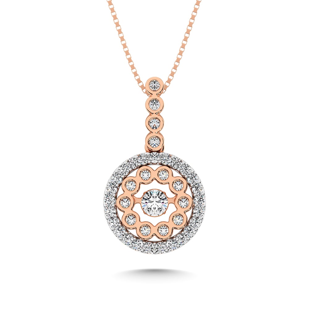 10K Two Tone 1/2 Ct.tw Diamond Fashion Pendant