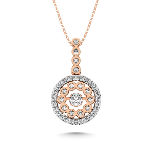 10K Two Tone 1/2 Ct.tw Diamond Fashion Pendant