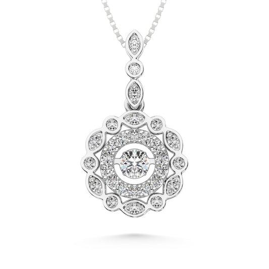 10K White Gold 2/5 Ct.tw Diamond Fashion Pendant