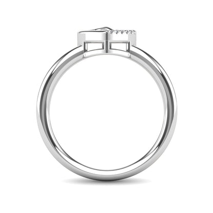 10K White Gold Diamond Accent Heart Ring