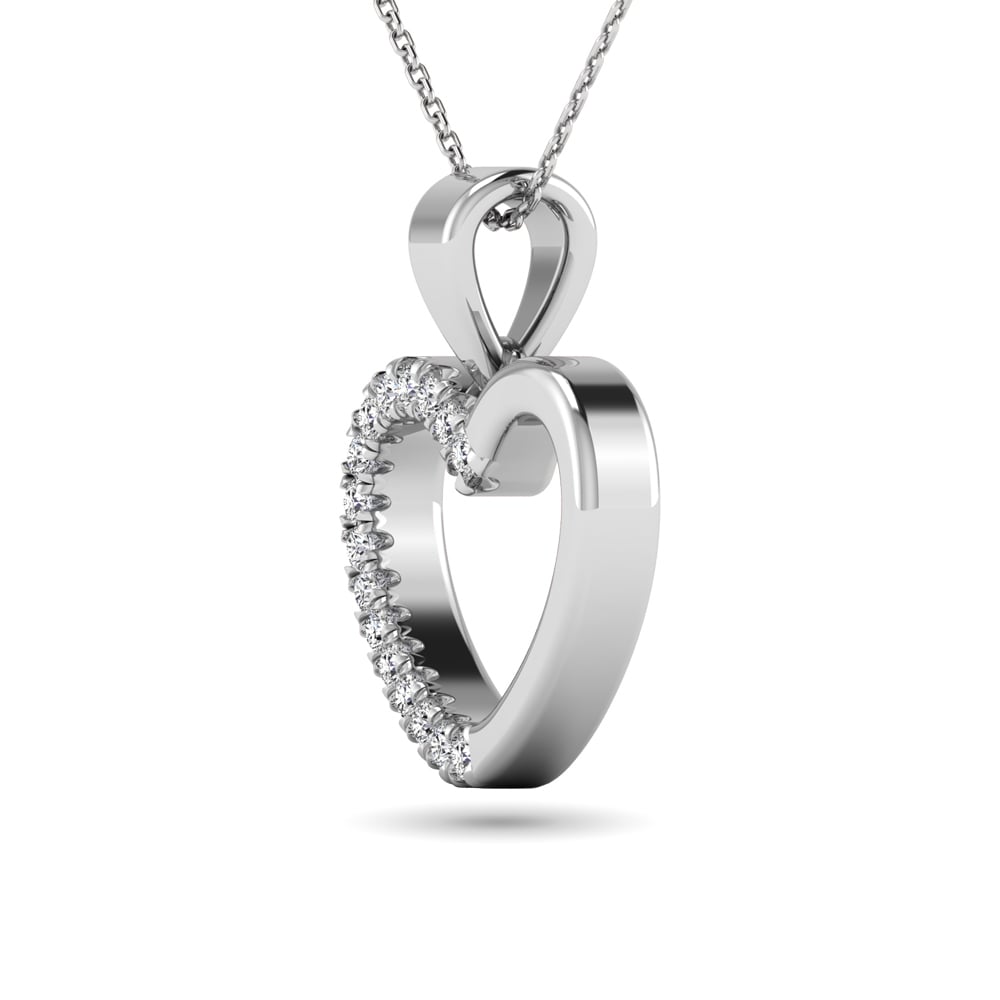 10K White Gold 1/10 Ct.tw Diamond Heart Pendant