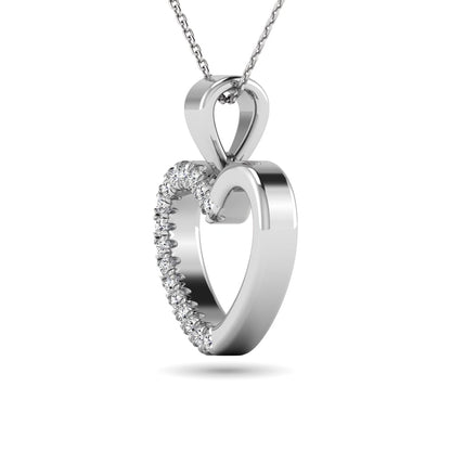 10K White Gold 1/10 Ct.tw Diamond Heart Pendant