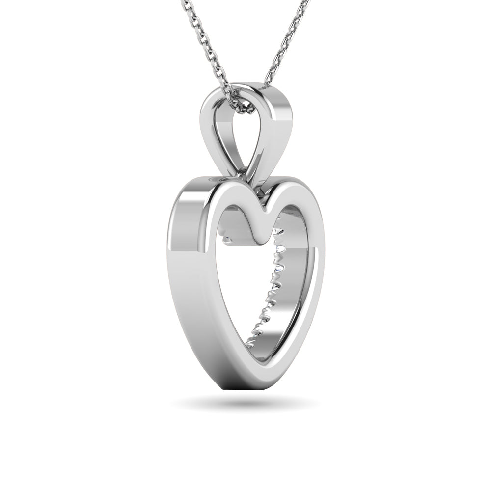 10K White Gold 1/10 Ct.tw Diamond Heart Pendant