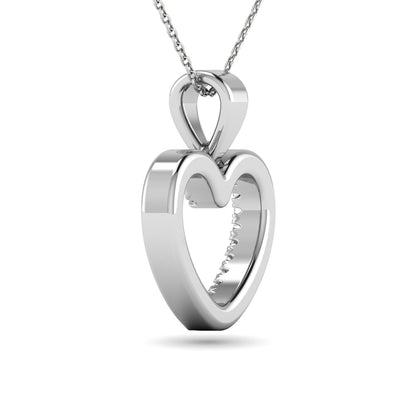 10K White Gold 1/10 Ct.tw Diamond Heart Pendant