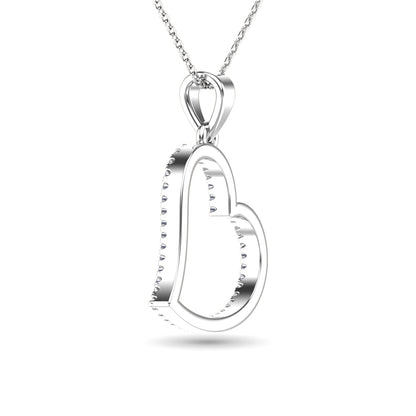 10K White Gold 1/6 Ct.tw Diamond Heart Pendant
