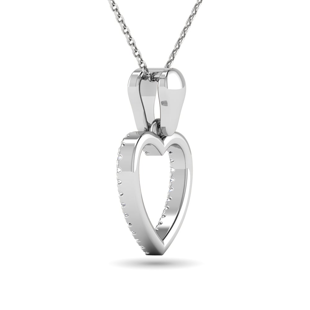 10K White Gold 1/10 Ct.tw Diamond Heart Pendant