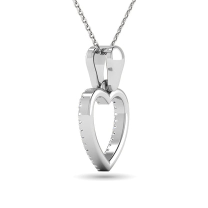 10K White Gold 1/10 Ct.tw Diamond Heart Pendant