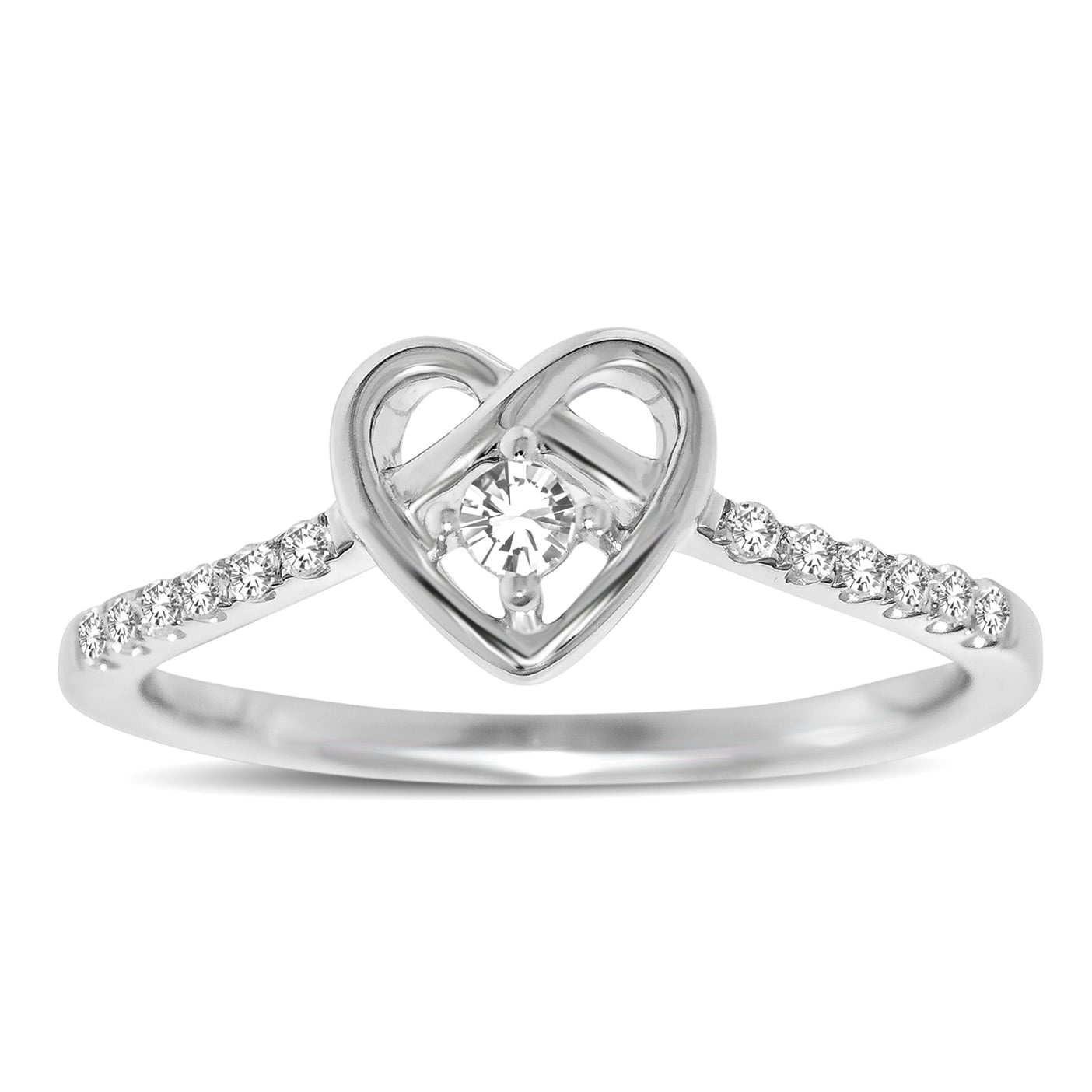 10K White Gold 1/5 Ct.tw Diamond Heart Ring