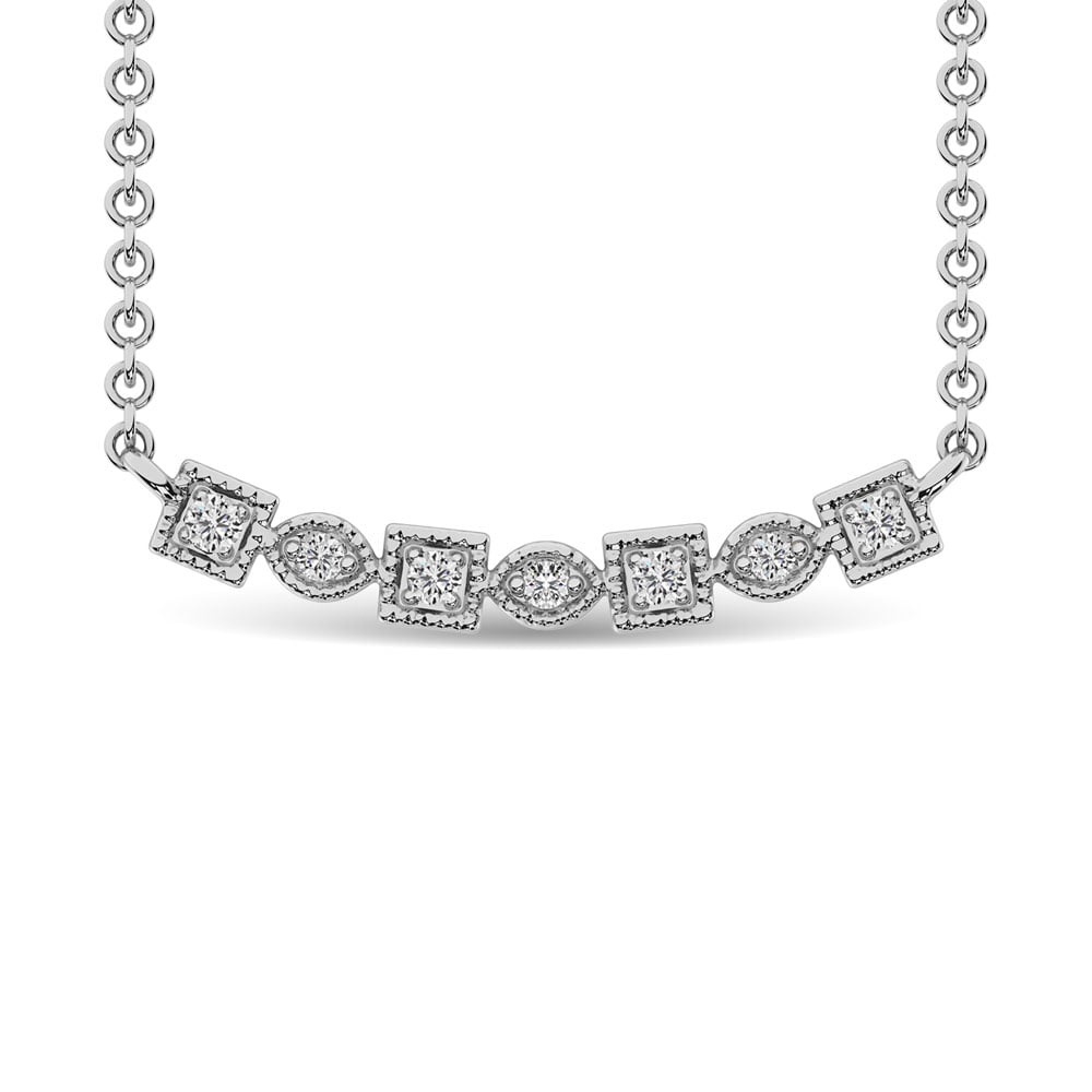 Diamond 1/10 Ct.Tw. Fashion Necklace in 10K White Gold